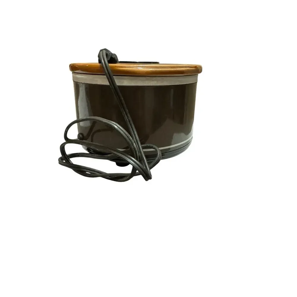 Vintage Rival Brown CROCK-ETTE 1 QUART Stoneware Slow Cooker Model 3200 Works